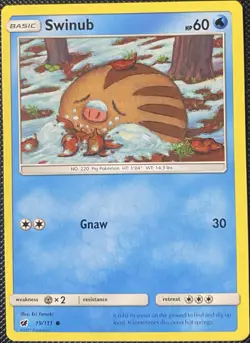 Swinub 19/111 Sm-Crimson Invasion Regular - Pokemon Card - Image 1