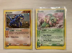 Armaldo and Cradily (Holo, Sequential Set) Ex Sandstorm, Rare Pokemon Cards - Image 1