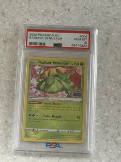 Pokemon TCG Radiant Venusaur Holo Card 004 PSA 10 Gem Mint - Image 1