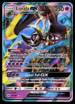 Lunala GX 66/149 Ultra Rare Sun & Moon Base Set Pokemon Card - Image 1