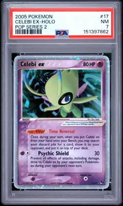 2005 POKEMON POP SERIES 2 #17 CELEBI EX-HOLO PSA 7 - Image 1