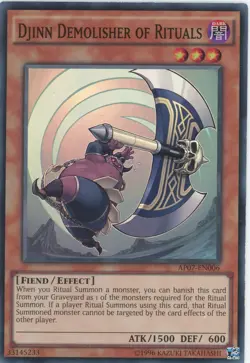 Yugioh Djinn Demolisher Of Rituals AP07-EN006 Super Rare LP - Image 1