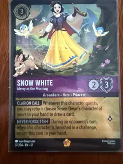 Lorcana Wilds Unknown Snow White Merry as the morning 37/204 Legendary FOIL - Image 1