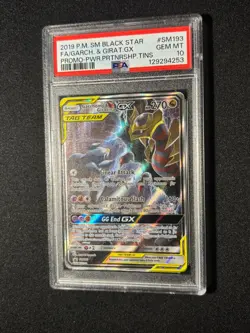 2019 POKEMON SM BLACK STAR PROMO #SM193 FULL ART/GARCHOMP & GIRATINA GX PSA 10 - Image 1