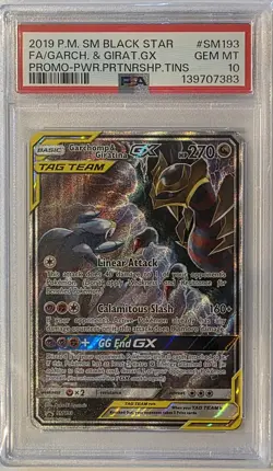 GARCHOMP & GIRATINA GX 2019 SM BLACK STAR PROMO #SM193 TAG TEAM PSA 10 - Image 1