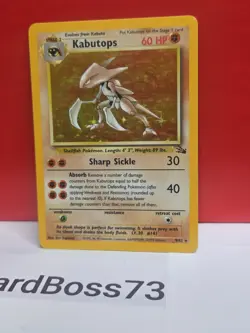 🔥 Kabutops Pokemon . Fossil Holo Rare 9/62 - Image 1