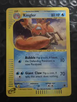 Pokemon TCG Kingler 015/165 Expedition Base Set Holo Swirl mark - Image 1