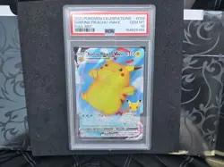 2021 POKEMON CELEBRATIONS #009 FULL ART/SURFING PIKACHU VMAX PSA 10 - Image 1