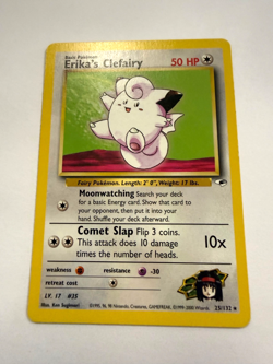 Erika’s Clefairy 25/132 Gym Heroes Rare Non-Holo WOTC Pokemon Card - Image 1