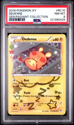 2016 POKEMON XY DEDENNE GEN.RADIANT COLL. #RC10 PSA 8 NM-MT - Image 1