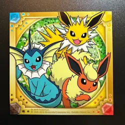 R387 Flareon Vaporeon & Jolteon Japanese Pokemon Center Sticker 3" - Image 1