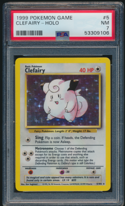 1999 Pokemon Game #5 Clefairy-Holo PSA 7 CENTERED - Image 1