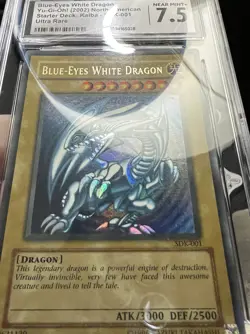 2002 Yu-Gi-Oh Blue-Eyes White Dragon SDK-001 Ultra Rare CGC 7.5 KAIBA Starter DK - Image 3