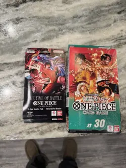 One Piece Starter Deck ST-30 Luffy & Ace NIP + OP -16 Battle Of Time Pack Lot 2 - Image 1