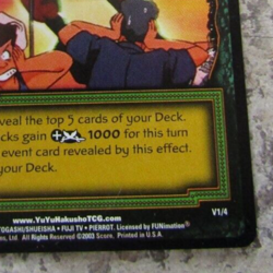 Yu Yu Hakusho TCG CCG Singing Potential V1/4 Ghost Files Promo Card - Image 3