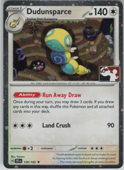Pokemon TCG Dudunsparce Rare Prize Pack Series Cards 129/162 cosmos holo NM/M - Image 1
