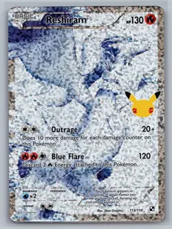 Reshiram Celebrations: Classic Collection #113/114 Holo Pokemon Card - Image 1