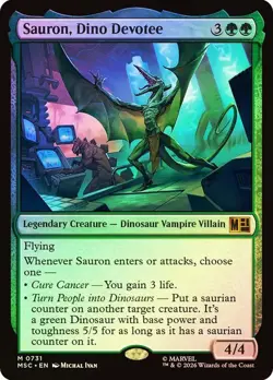 Sauron, Dino Devotee Foil Marvel Super Heroes NM MTG - Image 1