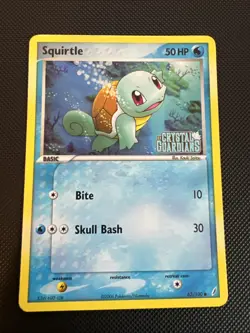 Squirtle 63/100 Crystal Guardians Stamped Common Reverse Holo Pokemon - Image 3
