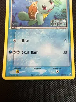 Squirtle 63/100 Crystal Guardians Stamped Common Reverse Holo Pokemon - Image 5