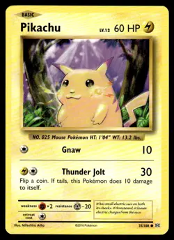 Pikachu 35/108 Common Evolutions Pokemon LP - Image 1