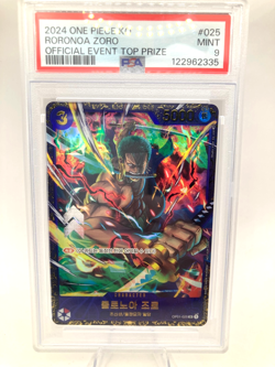 Roronoa Zoro OP01-025 Flagship Battle 2024 Promo One Piece KO EVENT PRIZE PSA 9 - Image 1