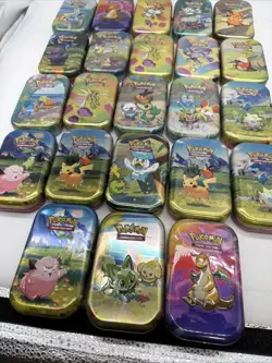 Misc Pokemon 23 EMPTY Mini Tins Lot (Empty! No Cards !) - Image 2