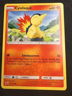 Cyndaquil 39/214 Common Lost Thunder Pokemon 2018 - Image 1