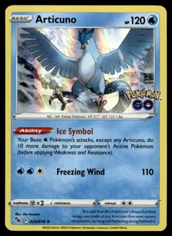 Articuno 024/078 Holo Rare Pokemon GO Pokemon Holo NM - Image 1