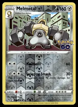 Melmetal 046/078 Holo Rare Pokemon GO Pokemon Reverse Holo NM - Image 1