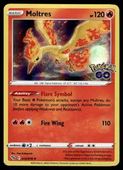 Moltres 012/078 Holo Rare Pokemon GO Pokemon Holo NM - Image 1