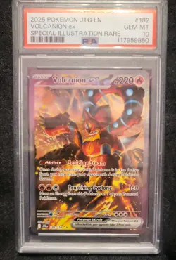 2025 Pokemon Volcanion ex 182/159 Sv09 JTG EN SIR PSA 10 Special Illustration - Image 1