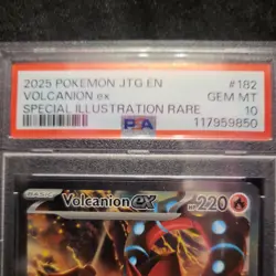 2025 Pokemon Volcanion ex 182/159 Sv09 JTG EN SIR PSA 10 Special Illustration - Image 2