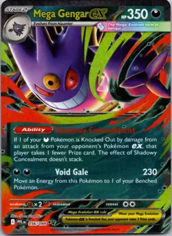 Mega Gengar ex 056/094 Double Rare Phantasmal Flames Pokemon Near Mint - Image 1