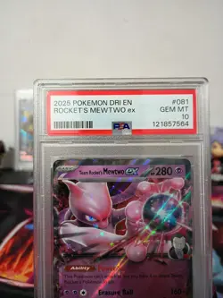 2025 ROCKET'S MEWTWO EX #081 POKEMON DESTINED RIVALS PSA 10 GEM MINT 💎 - Image 2