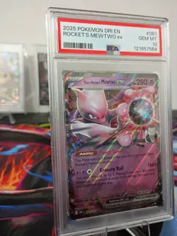 2025 ROCKET'S MEWTWO EX #081 POKEMON DESTINED RIVALS PSA 10 GEM MINT 💎 - Image 5