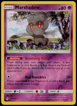 Marshadow 81/214 Holo R Unbroken Bonds Pokemon Reverse Holo NM - Image 1