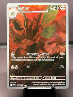 Pokemon TCG Scizor 205/197 SV03: Obsidian Flames Illustration Rare Holo - NM - Image 1