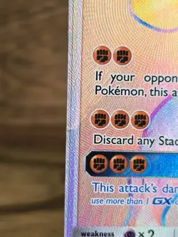 Pokemon Card TCG Machamp GX 154/147 Burning Shadows Secret Rainbow Rare HP DMG - Image 2