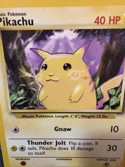 Pikachu 58/102 Base Set WOTC 1999 Pokemon Card MP Vintage Non Holo - Image 2
