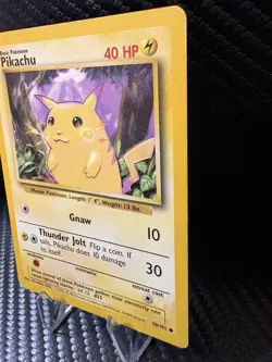 Pikachu 58/102 Base Set WOTC 1999 Pokemon Card MP Vintage Non Holo - Image 3