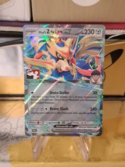 Hop's Zacian Ex Pokemon Prize Pack Series 7 Promo Pokemon Card NM/LP Stamp - Image 1