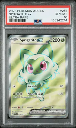 2026 Pokemon Asc En-Ascended Heroes #251 Sprigatito Ex Ultra Rare PSA 10 - Image 1