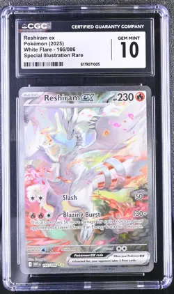 Reshiram EX 166/086 Special Illustration Rare Pokemon CGC 10 Gem Mint - Image 1