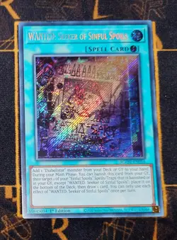 YUGIOH WANTED: Seeker of Sinful Spoils (AGOV-EN054) Secret Rare 1st Edition NM - Image 1