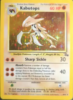 Kabutops 9/62 - Holo Rare - Fossil - Pokemon Card - MP - Image 1