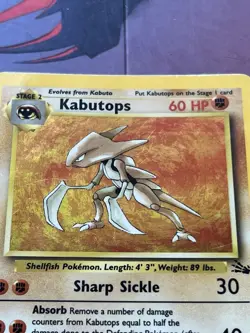 Pokemon TCG Kabutops Fossil Holo Card 9/62 Unlimited Edition Rare - Image 2