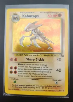 Kabutops #9/62 Holo Rare - Fossil WOTC Pokemon TCG - EXC - Image 1