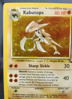 Kabutops #9/62 Holo Rare - Fossil WOTC Pokemon TCG - EXC - Image 3