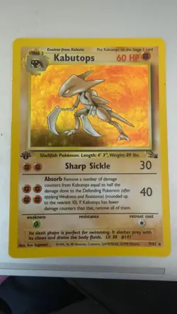 Pokemon Kabutops 1st Edition Fossil 9/62 Vintage WOTC Rare Non Holo LP/NM - Image 1